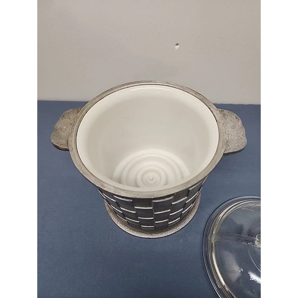 Guardian Service Ware Aluminum Ice Bucket w/ Plastic Liner & Original Glass Lid